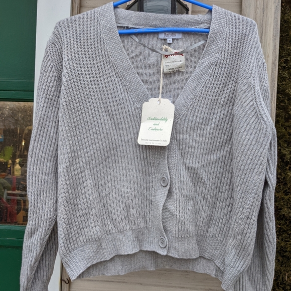 Italy Cashmere Cardigan Gray 